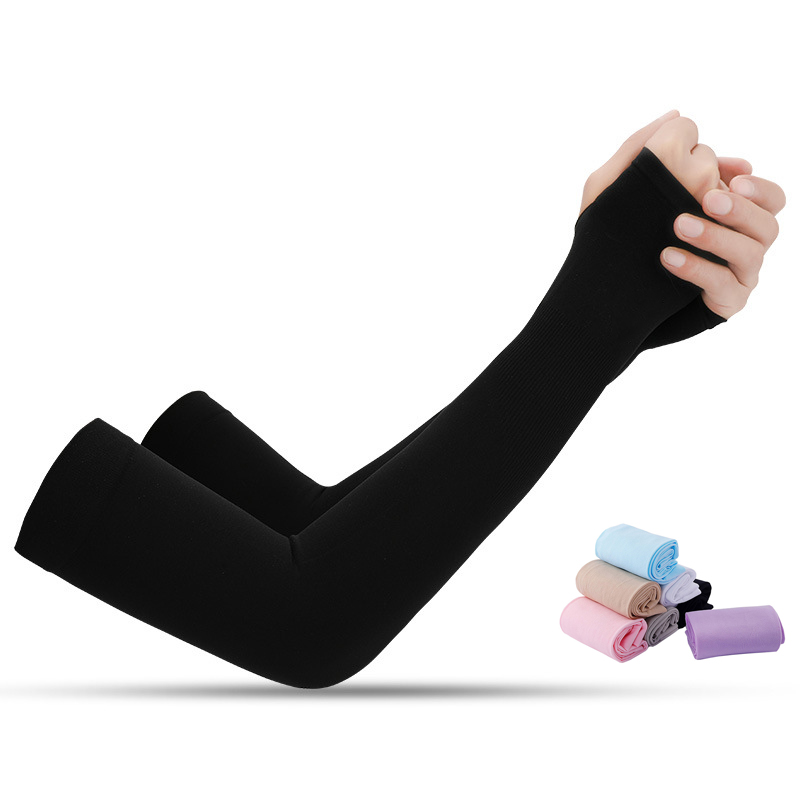 Outdoor Sport Gear - ฤดูร้อนแขนป้องกันแสงแดดผู้ชายผู้หญิงผ้าไหมน้ําแข็งขี่จักรยานขับรถ Cool แขนอุ่น Elastic Anti-Sunburn กลางแจ้งเดินป่าแขน