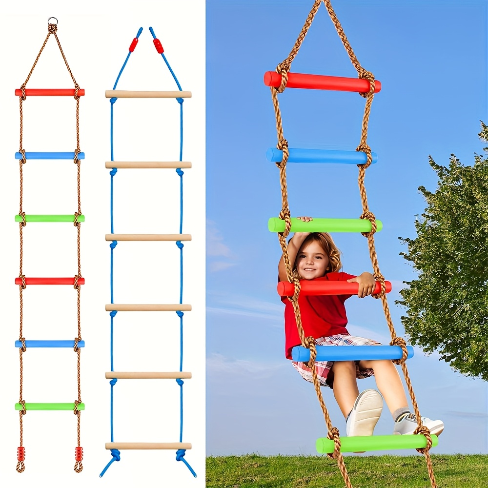 Outdoor Sport Climbing Gear - บันไดปีนป่ายหลากสีสำหรับเด็ก 1 ชิ้น ของเล่นสนามเด็กเล่น PE ทนทาน