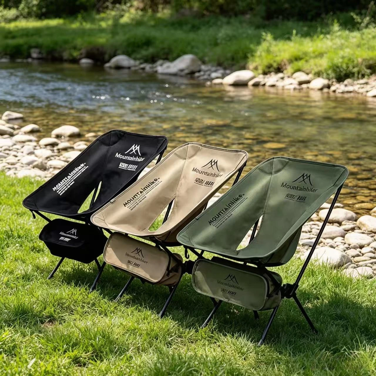 Outdoor Sport Chairs - เก้าอี้พับน้ำหนักเบาพิเศษแบบพกพา เก้าอี้พักผ่อนสำหรับตั้งแคมป์ เดินทางกลางแจ้ง ปิกนิก ตกปลา สวน