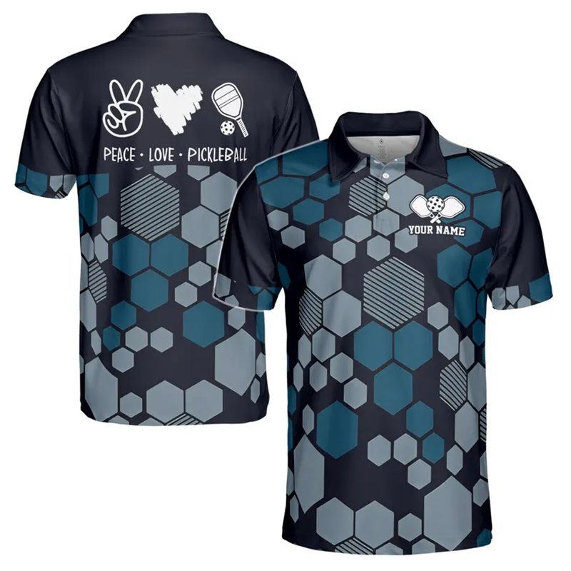 Outdoor Sport Name - ฤดูร้อนกีฬากลางแจ้ง Pickleball กราฟิกเสื้อโปโลผู้ชายผู้หญิงที่กําหนดเองเพิ่มชื่อเสื้อยืด 3D พิมพ์แฟชั่นบุคลิกภาพ