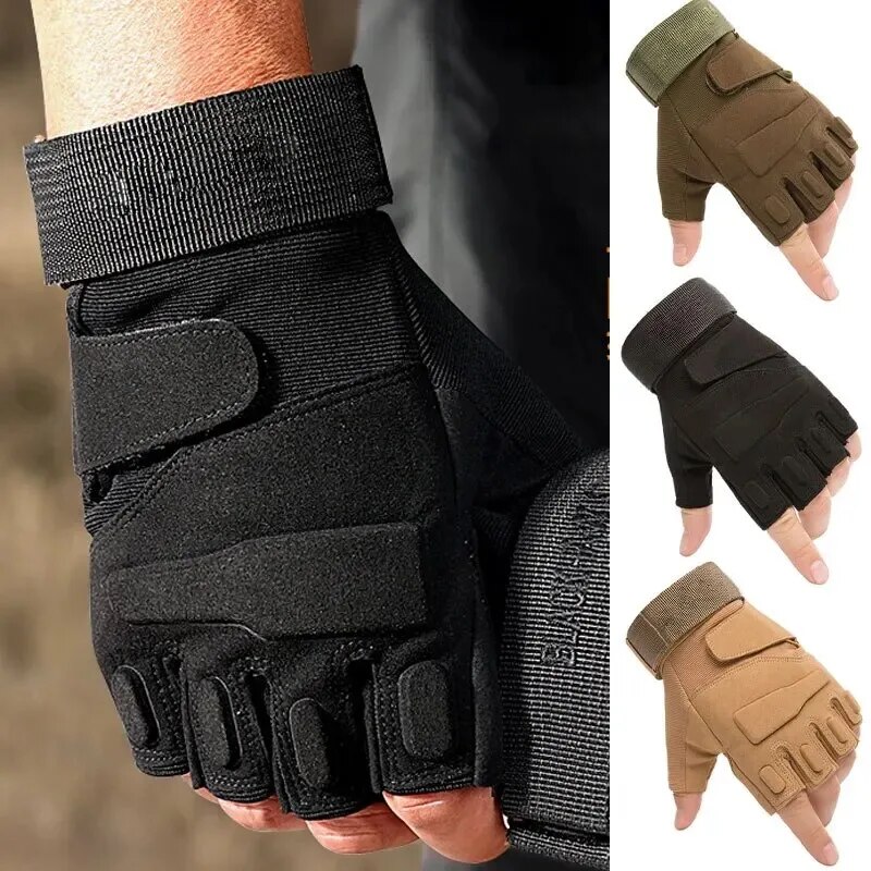Outdoor Sport Name - ถุงมือยุทธวิธีกลางแจ้งถุงมือกีฬา Half Finger ทหารผู้ชายผู้หญิง COMBAT การล่าสัตว์ฟิตเนส