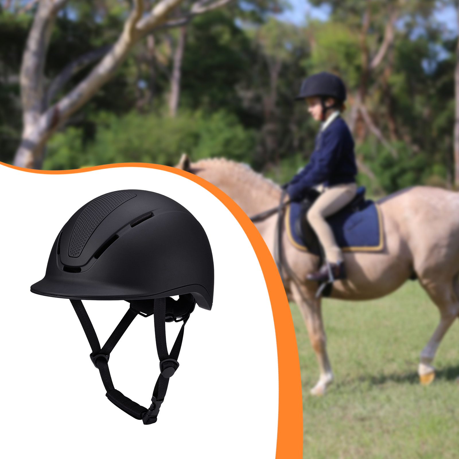 หมวกขี่ม้าแบบปรับได้พร้อมสายรั - Equestrian Helmet บทวิจารณ์และราคา