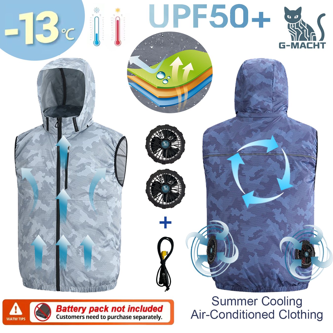 เสื้อกั๊กแอร์คอนดิชันแบบพัดลม  - Outdoor Sport Brand Jacket บทวิจารณ์และราคา