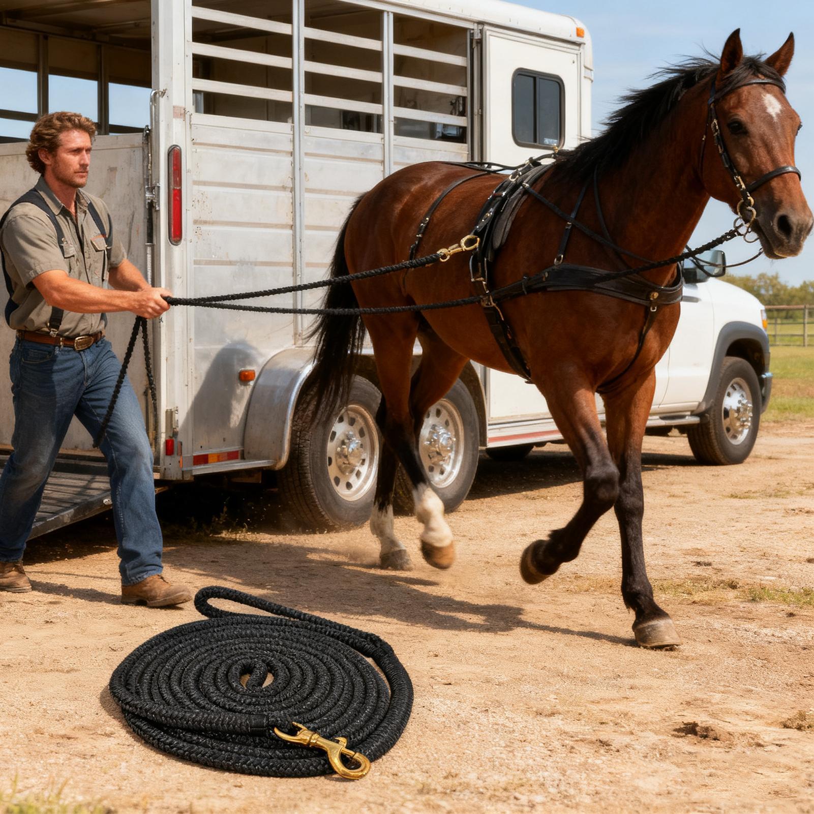 สายจูงม้าสำหรับฝึกขี่ม้า พร้อม - Lunge Line Horse บทวิจารณ์และราคา